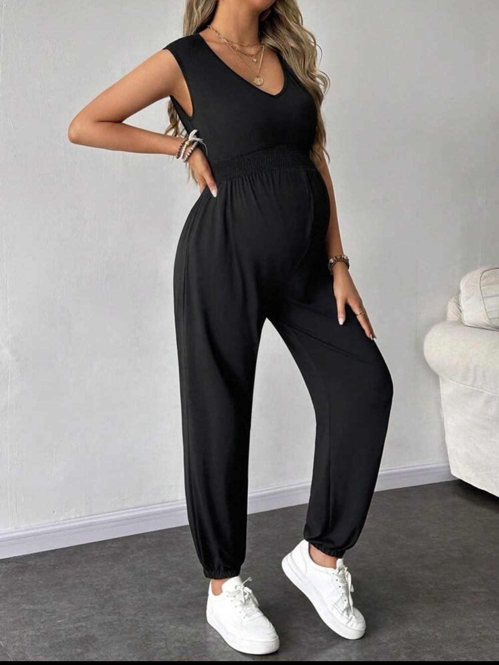 Black Maternity Jumpsuit